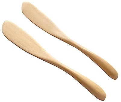 MOLUCKFU 4stücke Holzbuttermesser Buttermesser Sahnemesser Marmeladenstreicher Naturholz Butterkäse Marmelade Verteilen Werkzeug Küche