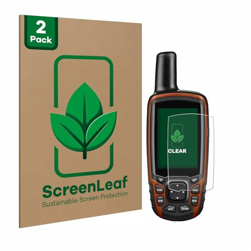 ScreenLeaf (2 Stück Schutzfolie für Garmin GPSMAP 64s [nachhaltiger Displayschutz, Folie, transparent, kratzfest]