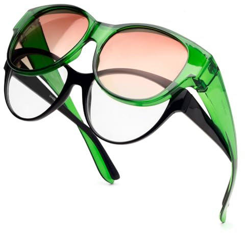 Face Shadow Polarisiert Überzieh Sonnenbrille über Normale Brille Damen UV400 Schutz, Übergroß Überbrille für Brillenträger, Ultra Leicht Fahren Angeln