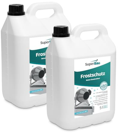 Superbau Frostschutz Plastifizierer 10L (≈1000kg Zement) für Beton, Mörtel & Zementkleber, Beton Zusatzmittel Frost, Betonverflüssiger & Fliessmittel, härtungsbeschleunigend, keine Stahlkorrosion