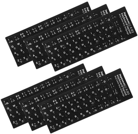 Gadpiparty 6sheets Keyboard Sticker Japanese Language Keyboard Stickers for Laptop Computer Note Design for Japanese Typing Practice