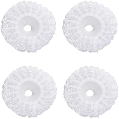 OHEETU 4 weiße Spitzenstrauß-Halsbänder, DIY-Blumensträuße, Halter, Blumenmanschetten, Dekoration, Brautblumen, Verpackungszubehör für Hochzeitsfeiern