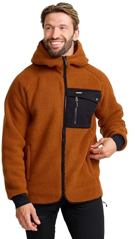 RevolutionRace Herr Sherpa Hoodie, Fleecejacka för alla Utomhusaktiviteter, Caramel Café, S