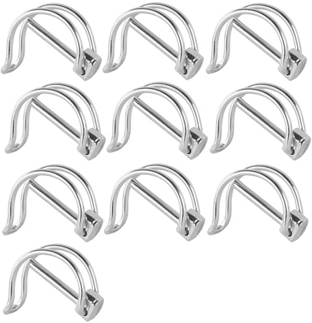 Rohrklappsplinte 4,5 x 40mm, 10 Stück Klappsplint, Sicherungsstift, Splint | mit Rastverschluss, D Form Sicherungsbolzen, für Bauernhof Rasen Garten