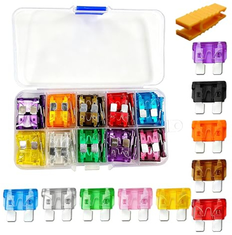 100 PCS Assorted Auto Car Blade Fuses,Auto Standard Blade Fuses Replacement