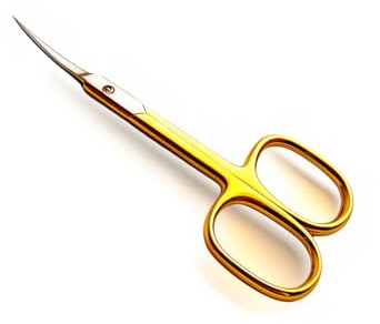 Professional Cuticle Scissors with Sharp Edge, Gold Finish Nail Care Tool for Precision Trimming