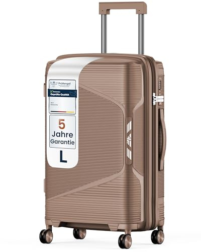 4FLY Leichter Hartschalen-Reisekoffer L - Groß 64 cm (61L) – Trolley Koffer mit TSA-Schloss, Doppelrollen, Aluminium-Teleskopgriff & Doppelreißverschluss, Aufgabegepäck Reisegepäck
