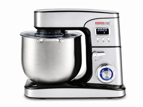 Amasadora Profesional 12L 2800W con Pantalla Digital, Robot de Cocina Multifunción, Bol de Acero Inoxidable y Accesorios para Amasar, Batir y Mezclar