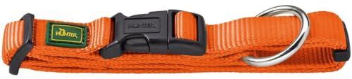 HUNTER VARIO PLUS Hundehalsung, Hundehalsband, Zugentlastung, robust, geschmeidig, Klickverschluss, M-L/2,0, orange