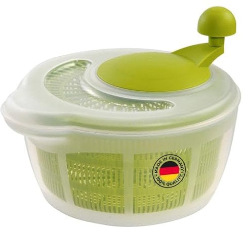 Westmark Essoreuse à Salade, Capacité : 5 litres, ø 26 cm, Plastique, sans BPA, Fortuna, Couleur : Transparent/Vert, 243222E1