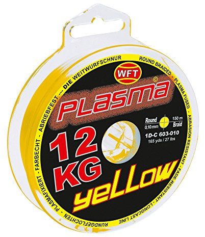 WFT KG Plasma Round 150m geflochtene Schnur 0,08mm-0,36mm, Durchmesser:0.10mm, Farbe:Gelb