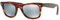 Ray-Ban Unisex Wayfarer Sonnenbrille, Mehrfarbig (Gestell: Havana/Grau/Violett-Rot, Gläser: Silber Flash 117830), Medium (Herstellergröße: 50)