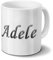 printplanet Tasse mit Namen Adele - Motiv Chrom-Schriftzug - Namenstasse, Kaffeebecher, Mug, Becher, Kaffeetasse - Farbe Weiß