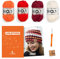 myboshi Häkelset Mütze Agano, inkl. No.1 Wolle, Nadel und Anleitung, für Mützen und Schals, Häkelpaket, 30% Merinowolle Rot, Orange mit Häkelnadel