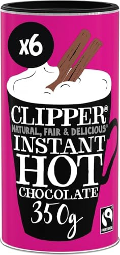 Clipper Instant Hot Chocolate, 6X 350g Tubs (2.1kg) | Bulk Buy for Home & Office | Eco-Conscious Fairtrade | Add Water Hot Chocolate | Luxury Drinking Chocolate