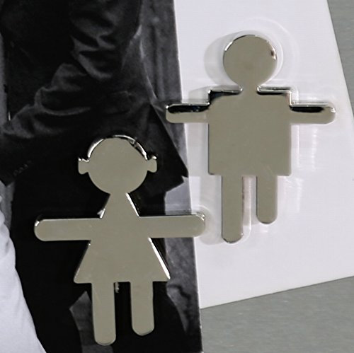 Magnet Girl+Boy silber glänzend 2tlg.Set