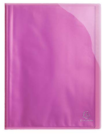 Exacompta - Réf. 85874E - 1 Protège-documents Iderama - 40 pochettes cristal lisse - 80 vues - pour A4 - dim 24 x 32 cm - couverture en polypro semi-rigide - couleur rose