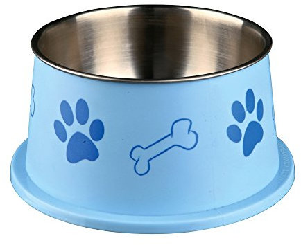 Trixie Gamelle Longue Oreille, Acier Inoxydable/Plastique, antidérapant, 0,9 L, 19 x 9 cm, Chien
