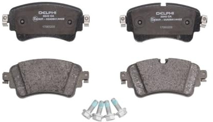 DELPHI LP3240 Bremsbelagsatz Bremsbeläge Hinten mit Zubehör Kompatibel mit AUDI A4 B9 Avant 8W5, 8WD