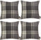 McAlister Textlies Heritage | 4er Pack Kissenbezüge im Karierten Tartan Muster | 43 x 43 cm in Anthrazit Grau | Deko-Kissenbezüge im zeitlosen Karomuster