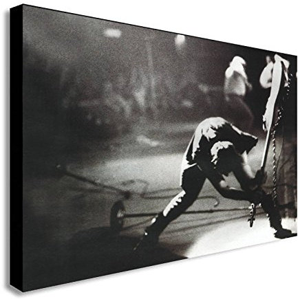 Kunstdruck auf Leinwand, Motiv The Clash London Calling, gerahmt, verschiedene Größen (A4, 30,5 x 20,3 cm)