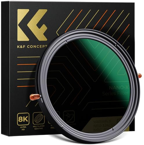 K&F Concept 77 mm Filtre Polarisant CPL ND2-ND32 ND Variable Densité Neutre sans Croix Bleu 2 en 1 pour Objectif Appareil Photo