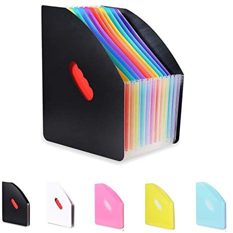 Marte Vanci 13-teiliges Schreibtisch-Speichererweiterung Kcordeon A4 Dokumente Ordner Brief-Organizer Deskstop Ständer Expander Ordner Zeitschriftenhalter Platzsparend für Büro Zuhause Klasse Rainbow