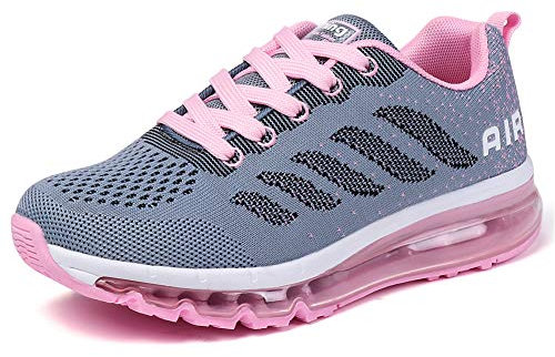 Air Running Baskets Chaussures Homme Femme Outdoor Gym Fitness Sport Sneakers Style Multicolore Respirante GreyPink39