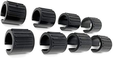 Design61 Klemmschalengleiter 8er Set Stuhlgleiter Bodenschongleiter Ø 14-16 mm mit Zapfen Silencer Möbelgleiter