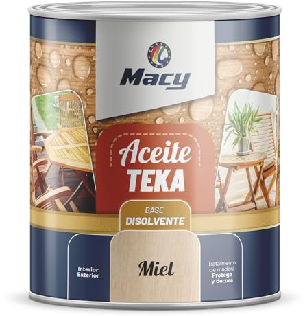 Macy Aceite Teka. Protege y nutre la Madera.Listo al uso. 750 Mililitros