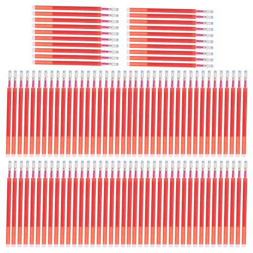 Pssopp 100 Piezas de bolígrafos borrables con Calor, bolígrafos de Marcado de Tela, bolígrafos de Marcado de Tela borrables, bolígrafo de desaparición automática, Acolchado, Costura(Rojo)