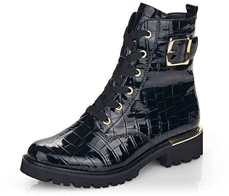 Remonte Damen Schnürstiefeletten D8683, Frauen Stiefeletten,lose Einlage,schnürboots,Stiefel,Bootee,Booties,halbstiefel,schwarz,41 EU / 7.5 UK