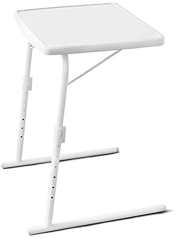 Beistelltisch Couchtisch Nachttisch Weiß TV-Tabletts, Falten Abendessen Tablett auf Couch & Bett, Einstellbar Laptop-Schreibtisch mit 6 Höhe & 3 Winkel Anpassungen, für kleine Räume im Heimbüro