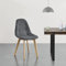 Lot de 6 Chaises de Salle à Manger Design Sièges Rembourrés Polyester Pieds en Bois de Hêtre 86 x 53 x 47 cm Gris Foncé
