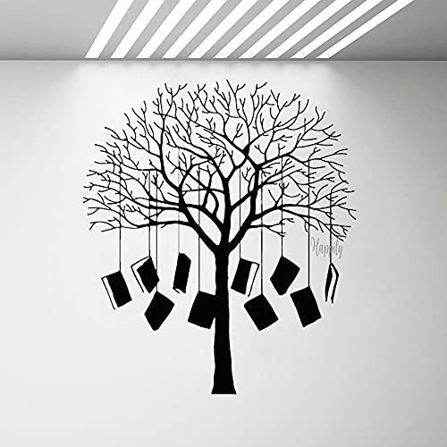 NSRJDSYT Vinyl Wandtattoo Bücher Baum Wandaufkleber Hausbibliothek Leseecke Dekor Schlafzimmer Schule Klassenzimmer Wand Fenster Aufkleber 48x42cm