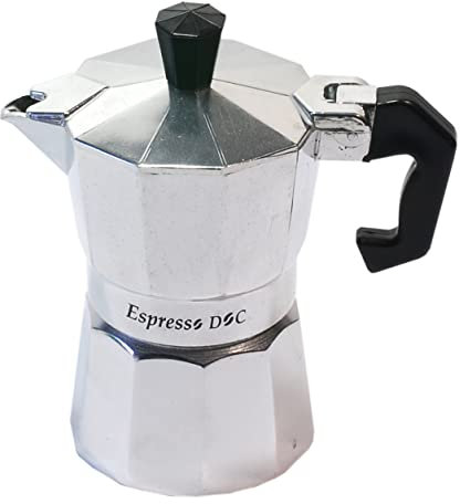 Cucuba Cafetera Espresso DOC 1 taza de aluminio Idea regalo