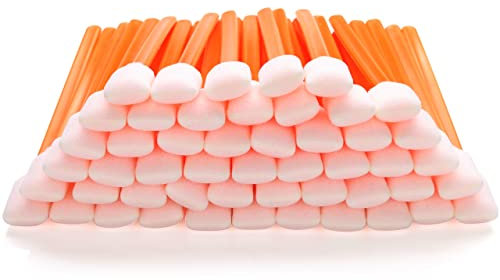 AAwipes Schaumstoffstäbchen Reinigungsstäbchen (50 Stück 13,3 cm große rechteckige Schaumstoffspitzen, orange) Reinraum-Reinigungs-Tupfer Schwamm-Stick für Tintenstrahldrucker, optische Instrumente,