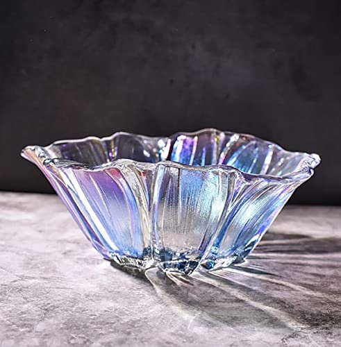JUNYFFF Verre en Cristal Coupe De Fruits Ménage Maison Créative Table Basse Pot De Bonbons Salon Moderne Maison Créative,Coloré