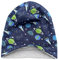 Wollhuhn ÖKO Jungen/Mädchen Bequeme Weiche Long Beanie/Mütze/Beanie-Mütze/Strickmütze/Kindermütze Jersey Gefüttert Übergangszeiten (Öko-Stoffe/Bio) (LB Space/Rakete Dunkelblau, M)