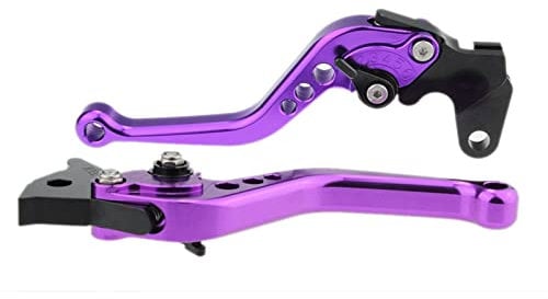 Kupplung- & Bremshebelsets Motorrad Bremshebel Für Aprilia Für Tuono R CNC Griff Zubehör Griffe Motorrad Bremse Kupplungshebel 3D Einstellbar 2003-2010 Brems Kupplungs (Color : Lila, Größe : Short)