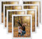 EXYGLO 7er-Set Bilderrahmen 20x25 cm mit Weißen Holzmaserungsrahmen, Weiße Fotorahmen Collage Set mit Echtglas, Wand- oder Tischaufsteller
