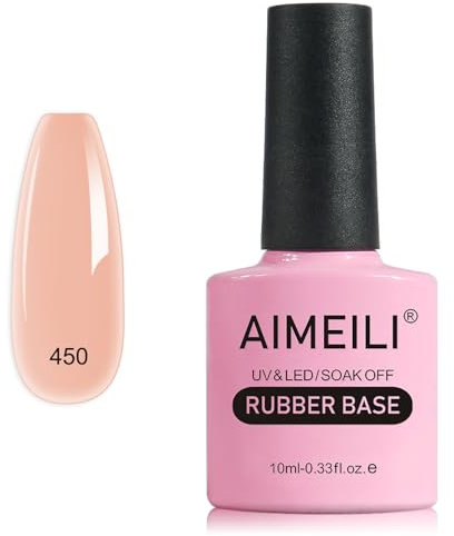 AIMEILI Rubber Base Gel Soak Off UV LED Rubber Base Coat Nägel Unterlack Gel Nagellack Maniküre 10ml (450)