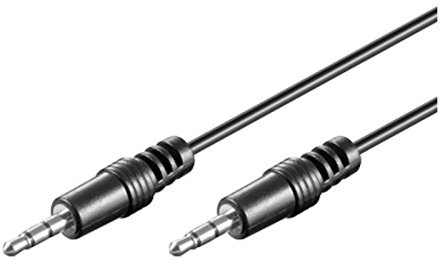 MUSIC STORE Miniklinkenkabel 5m, Stereo Patchkabel, 3.5mm Miniklinke, 100% Kupfer Innenleiter, Basic Standard, Schwarz