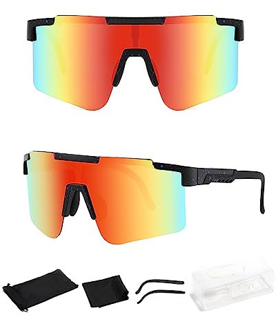 HNLMZ Fahrradbrille Polarisierte Sonnenbrille,Polarisierte UV400 Schutzbrille Radsportbrille,Trendige Fahrradbrille für Outdooraktivitäten Wie Radfahren Laufen Klettern Angeln Golf Skifahren(Orange)