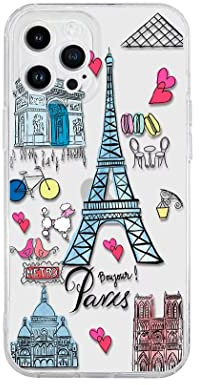 CrazyLemon für iPhone 11 TPU Hülle Silikon Klar mit Design Niedlich Lustig Cool Paris Wahrzeichen Muster Transparent Weich TPU Schutzhülle Handyhülle