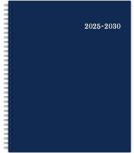 Artfan Monatsplaner 2025-2030, 5 Jahre, Juli 2025 bis Jun. 2030, 60 Monatsplaner, 22,9 x 27,9 cm, Monatskalender mit Registerkarten + doppelseitiger Tasche + robuster Polypropylen-Einband, Marineblau