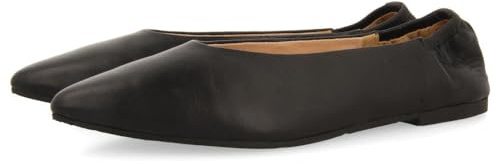 Ballerine in Pelle Nera con Punta Sottile E Tallone Incrociato per Donna