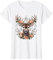 Hirsch mit Rosen Blumen Trachtenhemd Dirndl Damen T-Shirt