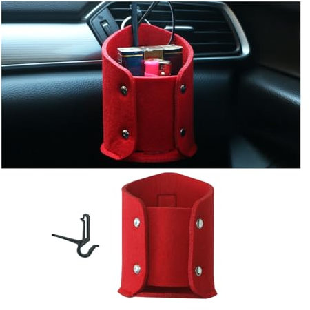 JNNJ Auto Lüftungsschlitze Universal Aufbewahrungstasche, Auto Handy Aufbewahrungsbox zum Aufhängen, Tragbare Auto Tasche für Telefon Sonnenbrille Münz(Rot)