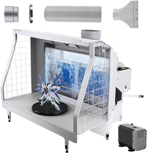 Autolock Rideau d'eau amélioré Cabine de peinture à l'aérographe, Cabine de peinture à l'aérographe avec filtre Lumières LED pour modèle, chaussures, artisanat, T-shirt, gâteaux & hobbies